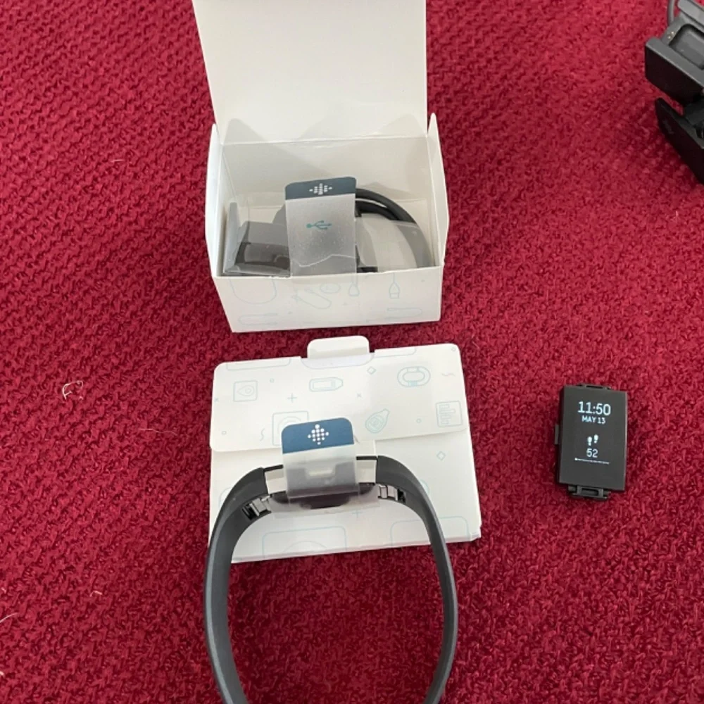 FITBIT BUNDLE-2 Fitbit Charge 2s 407 1 new 1 gently used, 3 chargers 7 straps